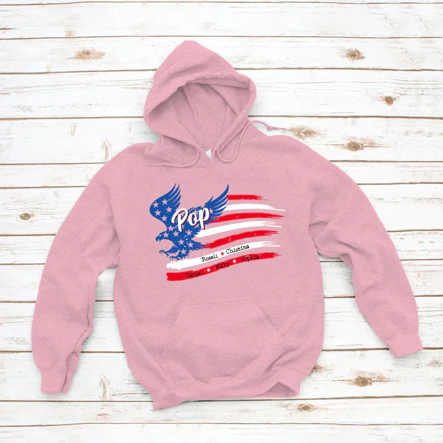 Pop With Grandkids Names 4th Of July CTL94 Hoodie