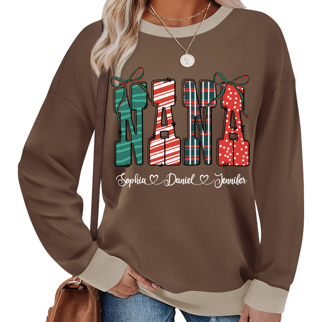 Preppy Christmas Nana, Nana and Grankids Personlized Shirt