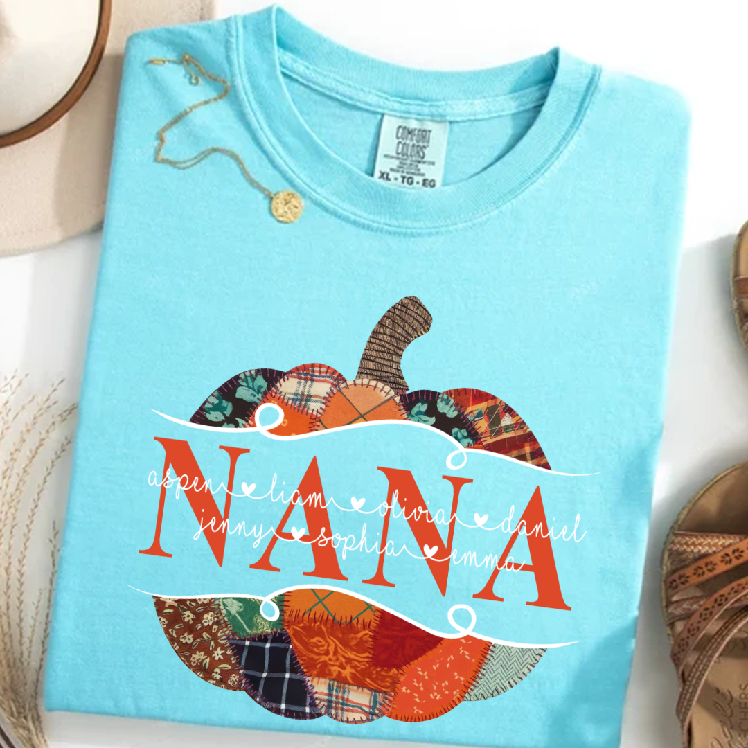 Preppy Floral Fall Pumpkin Halloween Nana And Grandkids