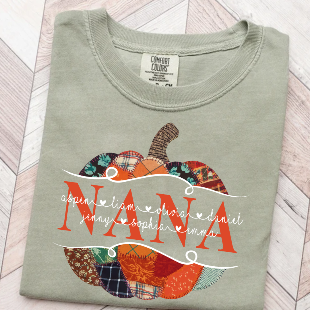 Preppy Floral Fall Pumpkin Halloween Nana And Grandkids