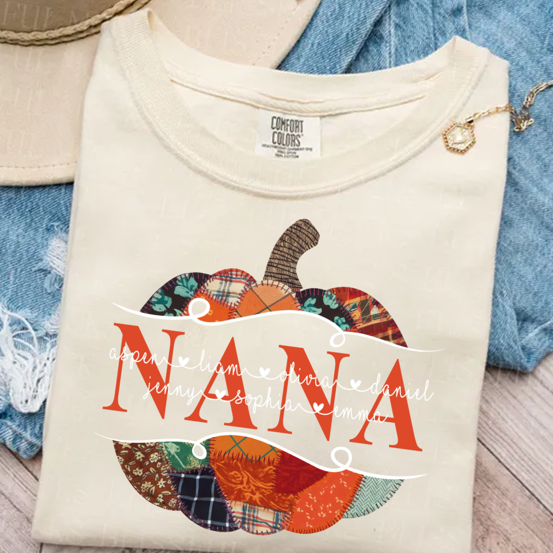 Preppy Floral Fall Pumpkin Halloween Nana And Grandkids