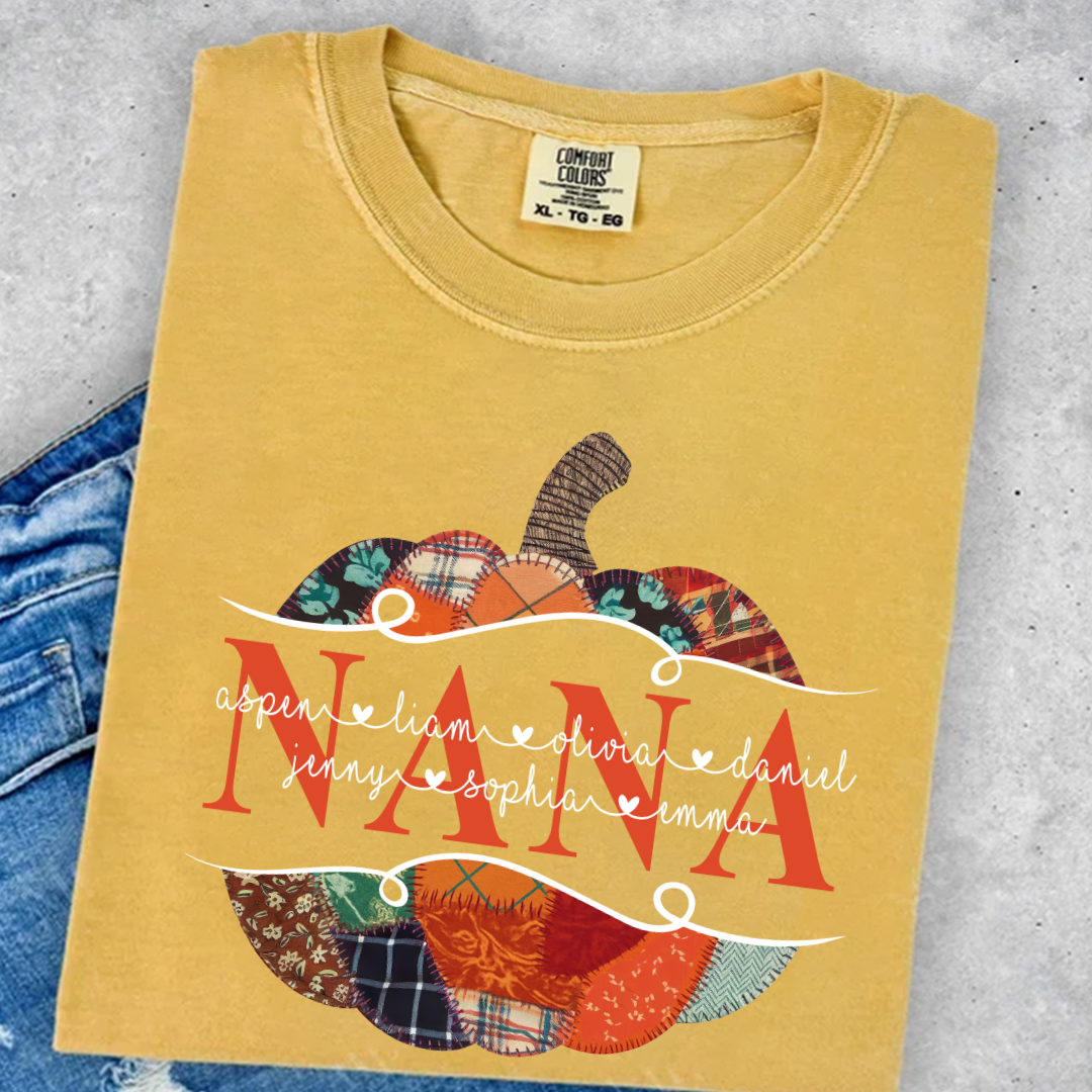 Preppy Floral Fall Pumpkin Halloween Nana And Grandkids