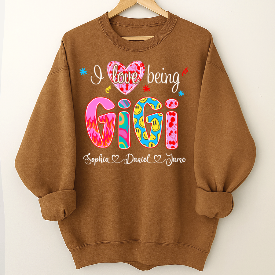 Preppy Trendy Gigi I Love Being Gigi And Grandkids Shirt