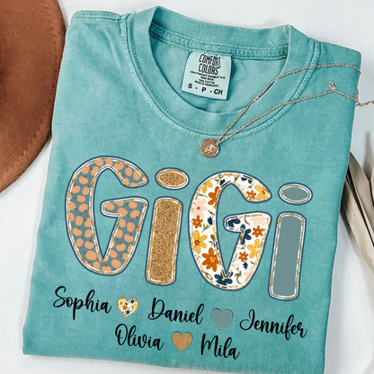 Pumkin Floral Fall Gigi Custom Gigi and Grankids Shirt