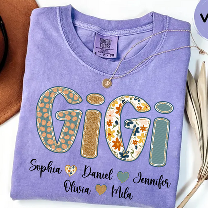 Pumkin Floral Fall Gigi Custom Gigi and Grankids Shirt