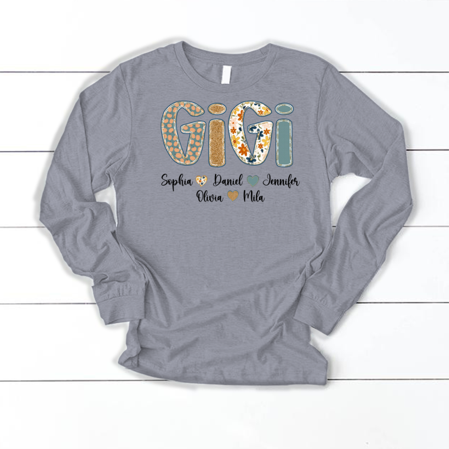 Pumkin Floral Fall Gigi Custom Gigi and Grankids Shirt