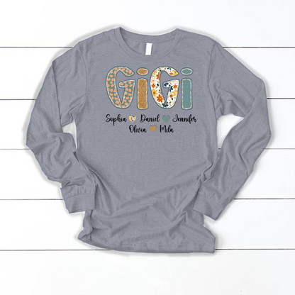 Pumkin Floral Fall Gigi Custom Gigi and Grankids Shirt