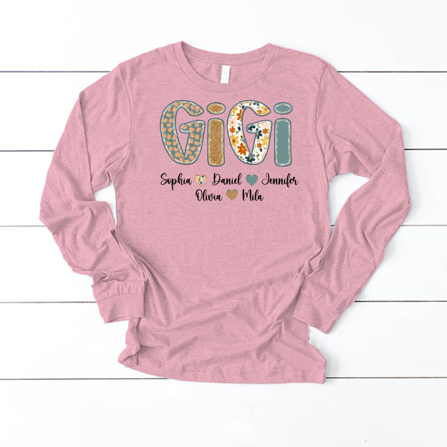 Pumkin Floral Fall Gigi Custom Gigi and Grankids Shirt