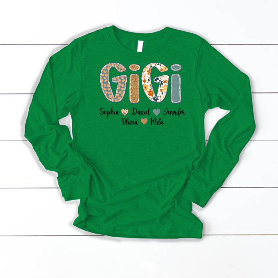 Pumkin Floral Fall Gigi Custom Gigi and Grankids Shirt