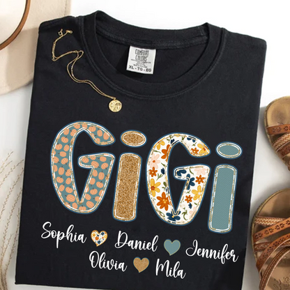 Pumkin Floral Fall Gigi Custom Gigi and Grankids Shirt