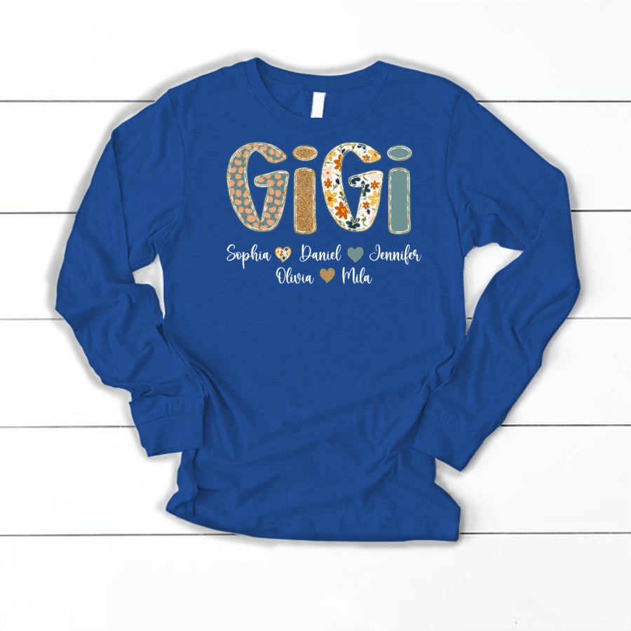 Pumkin Floral Fall Gigi Custom Gigi and Grankids Shirt