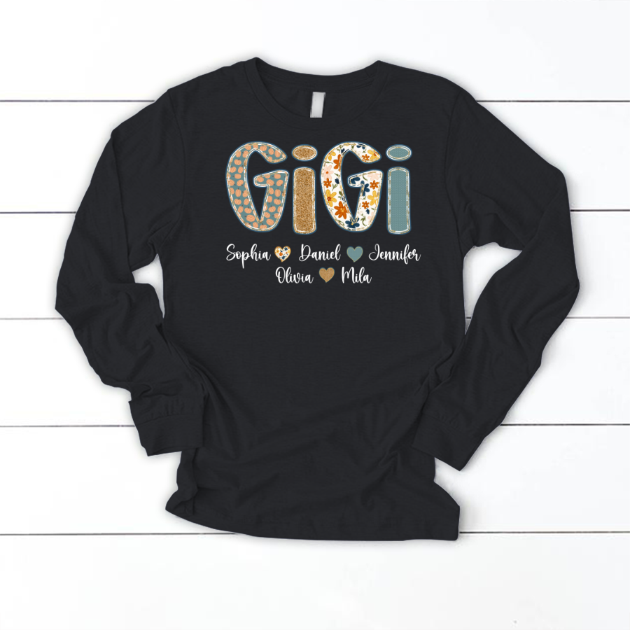 Pumkin Floral Fall Gigi Custom Gigi and Grankids Shirt