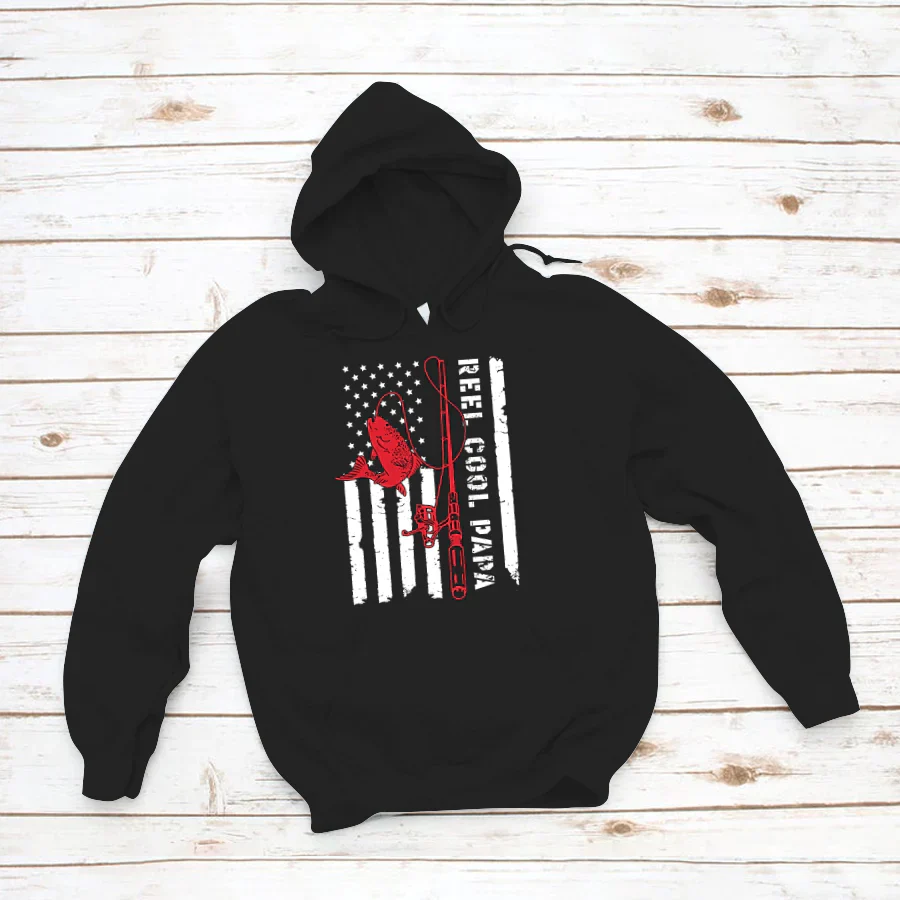 Reel Cool Papa, American Flag, Papa VTN221125 Hoodie