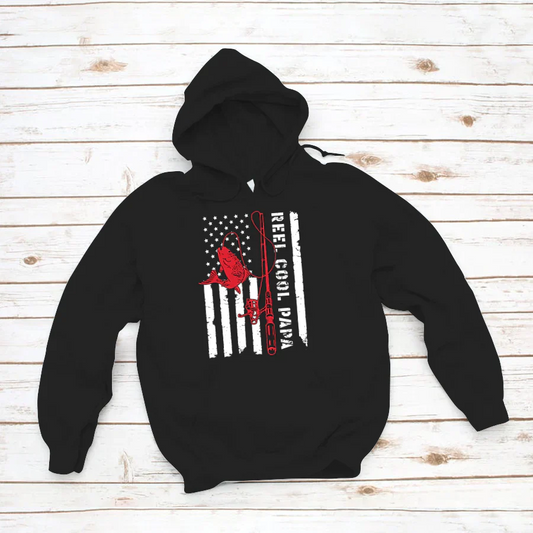 Reel Cool Papa, American Flag, Papa VTN221125 Hoodie