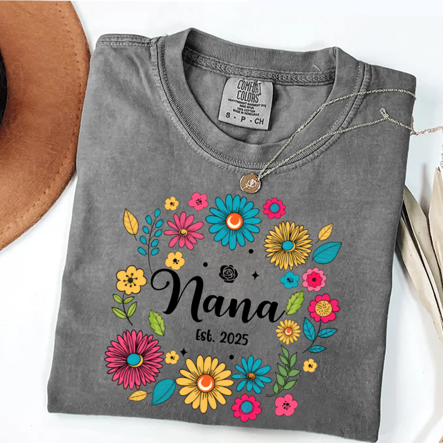 Retro Flower Nana Custom Nana And Est Year Shirt