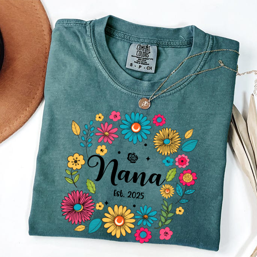 Retro Flower Nana Custom Nana And Est Year Shirt
