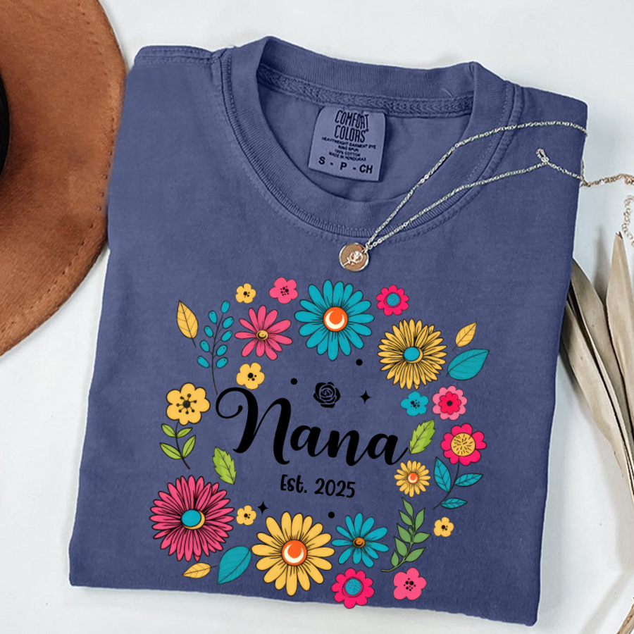 Retro Flower Nana Custom Nana And Est Year Shirt