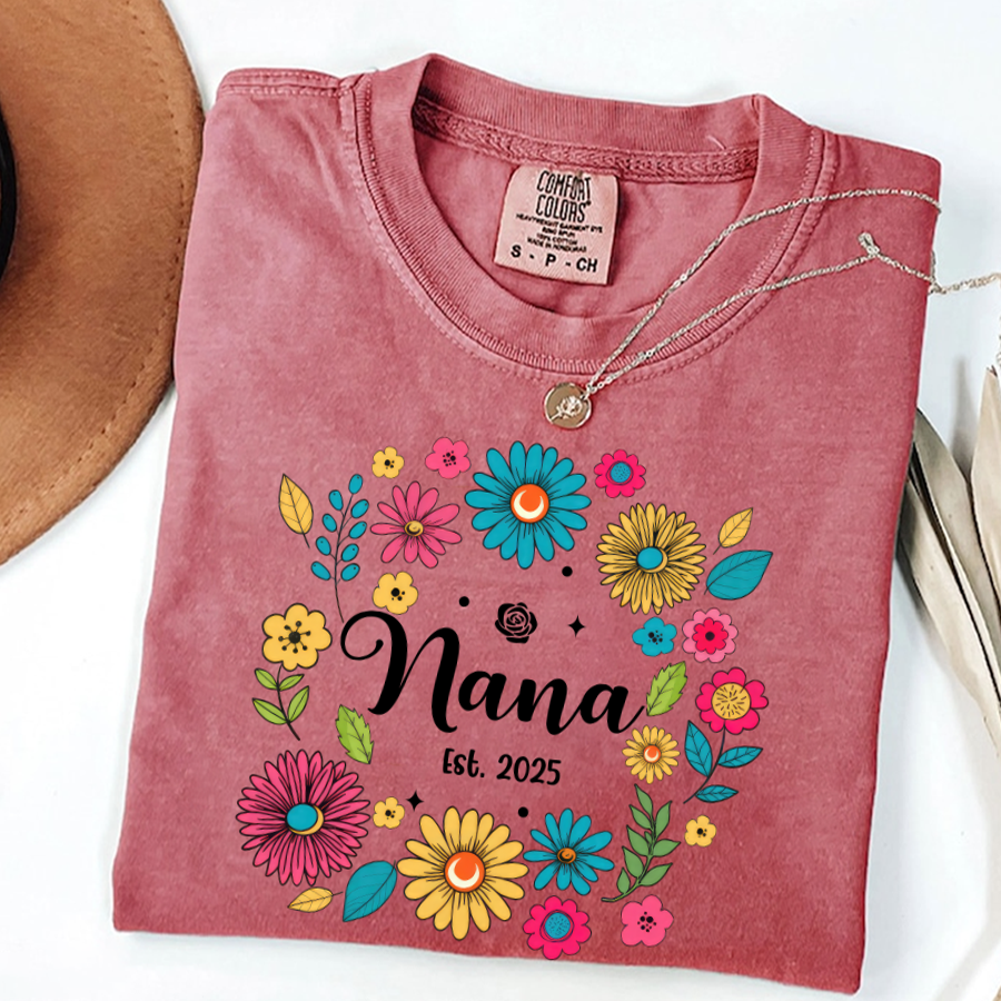Retro Flower Nana Custom Nana And Est Year Shirt