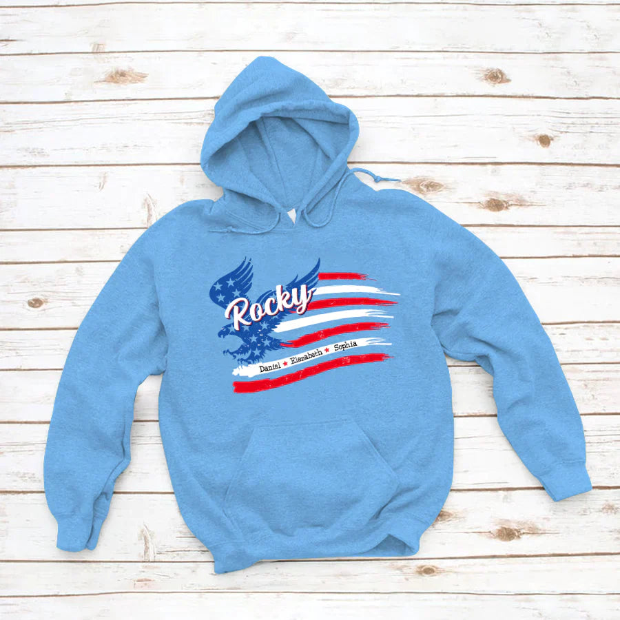 Rocky With Grandkids Names 4th Of July CTL94 Hoodie