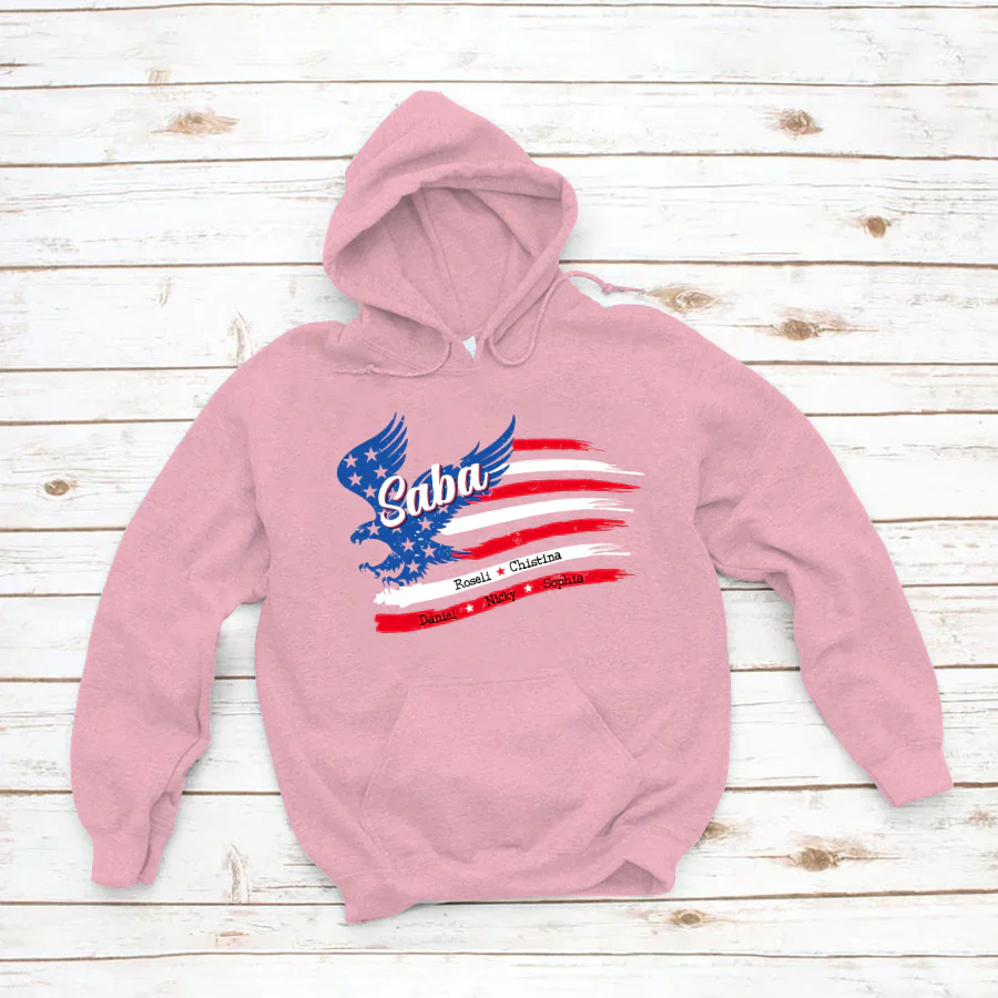 Saba With Grandkids Names 4th Of July CTL94 Hoodie