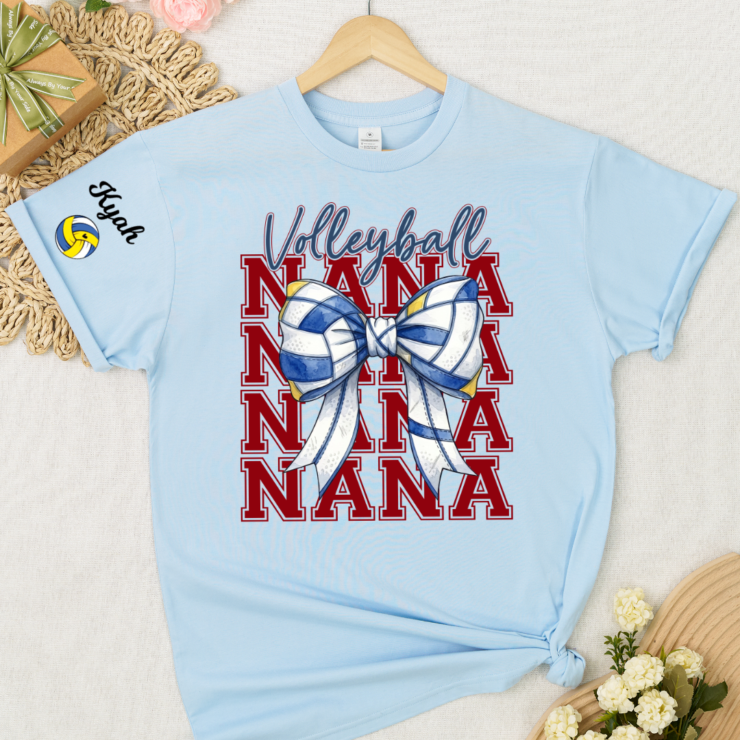 Volleyball Game Day Nana Gigi Grandma and Grandkids Personalized T-shirt