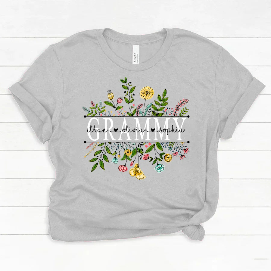 Wildflowers Grammy And Grandkids Classic Canvas