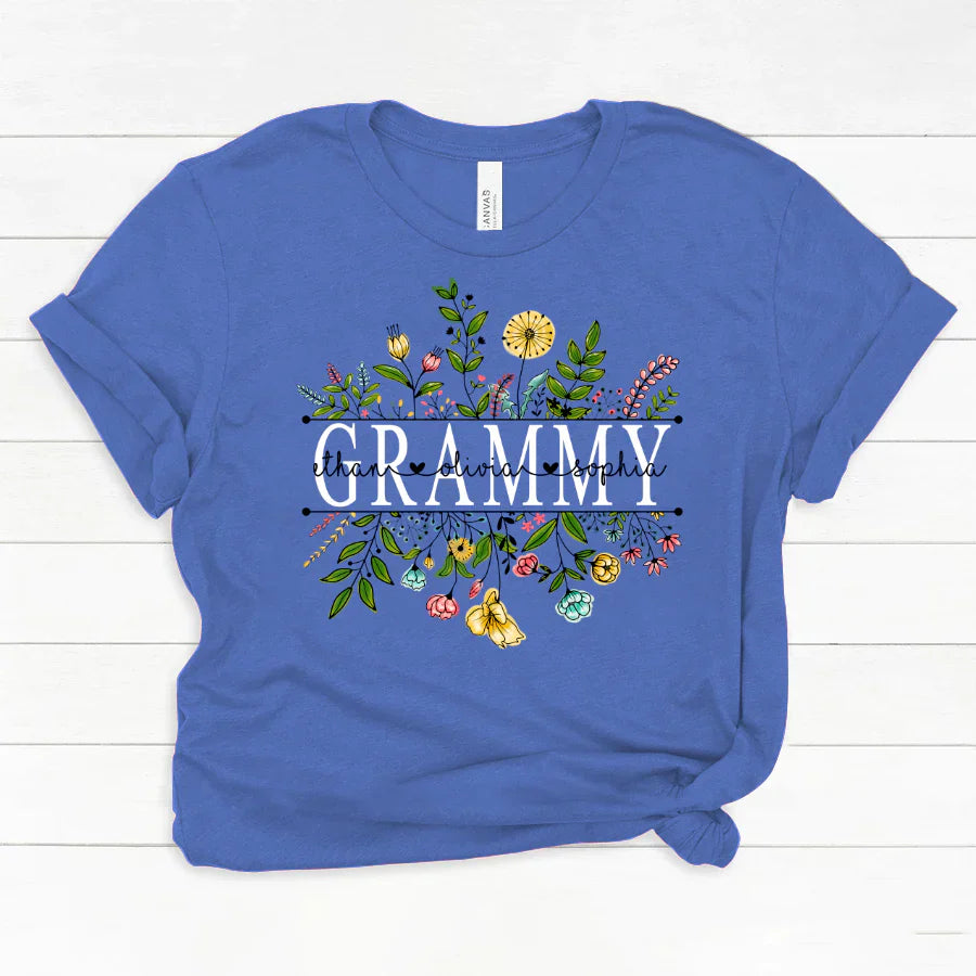 Wildflowers Grammy And Grandkids Classic Canvas