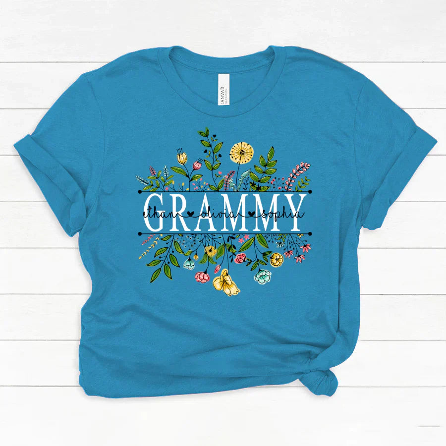 Wildflowers Grammy And Grandkids Classic Canvas