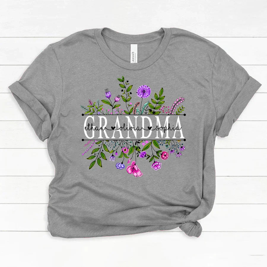 Wildflowers Grandma And Grandkids Watercolor Classic Canvas
