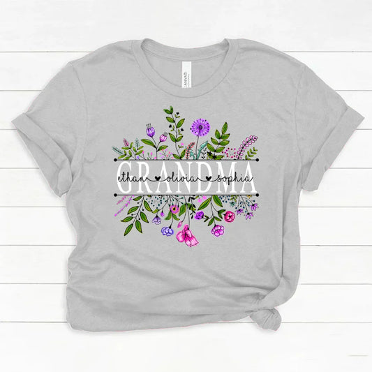 Wildflowers Grandma And Grandkids Watercolor Classic Canvas