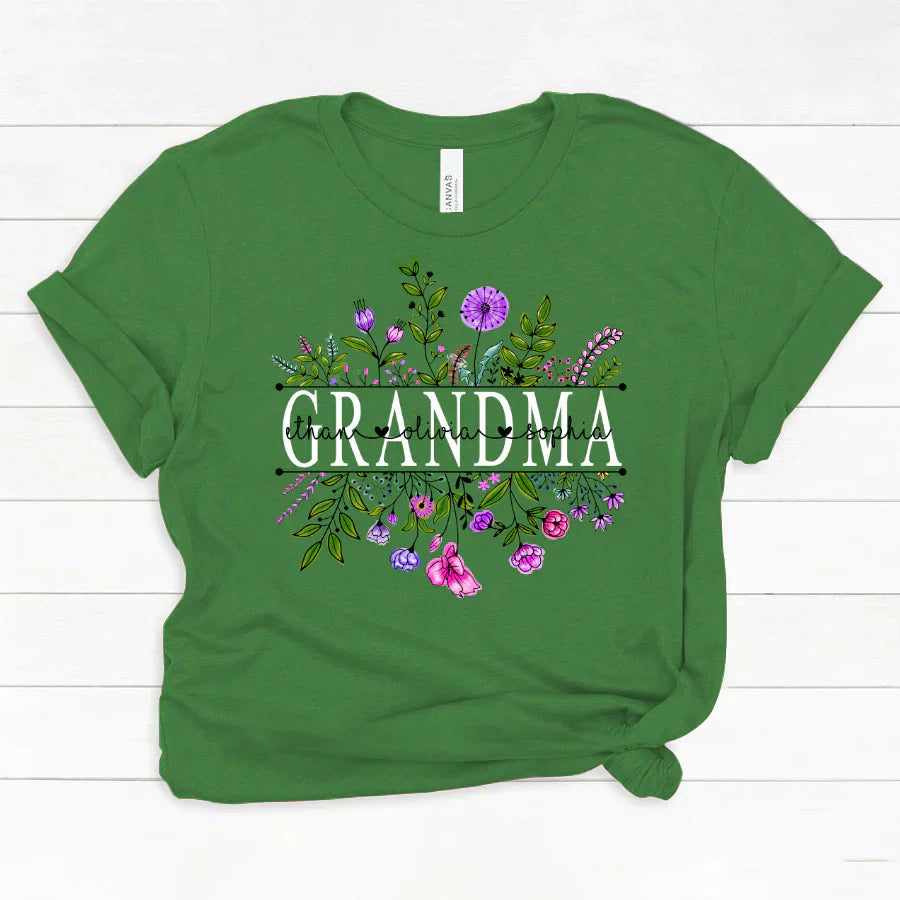 Wildflowers Grandma And Grandkids Watercolor Classic Canvas