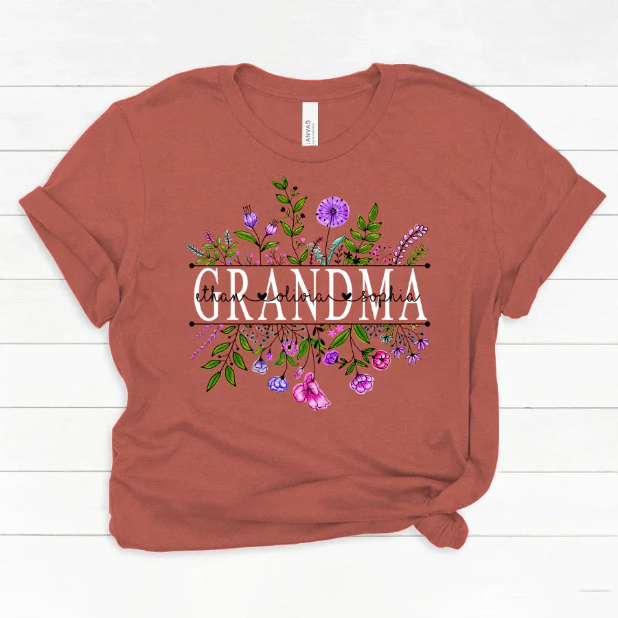 Wildflowers Grandma And Grandkids Watercolor Classic Canvas