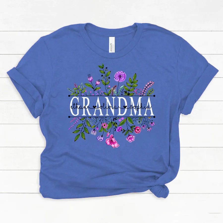 Wildflowers Grandma And Grandkids Watercolor Classic Canvas