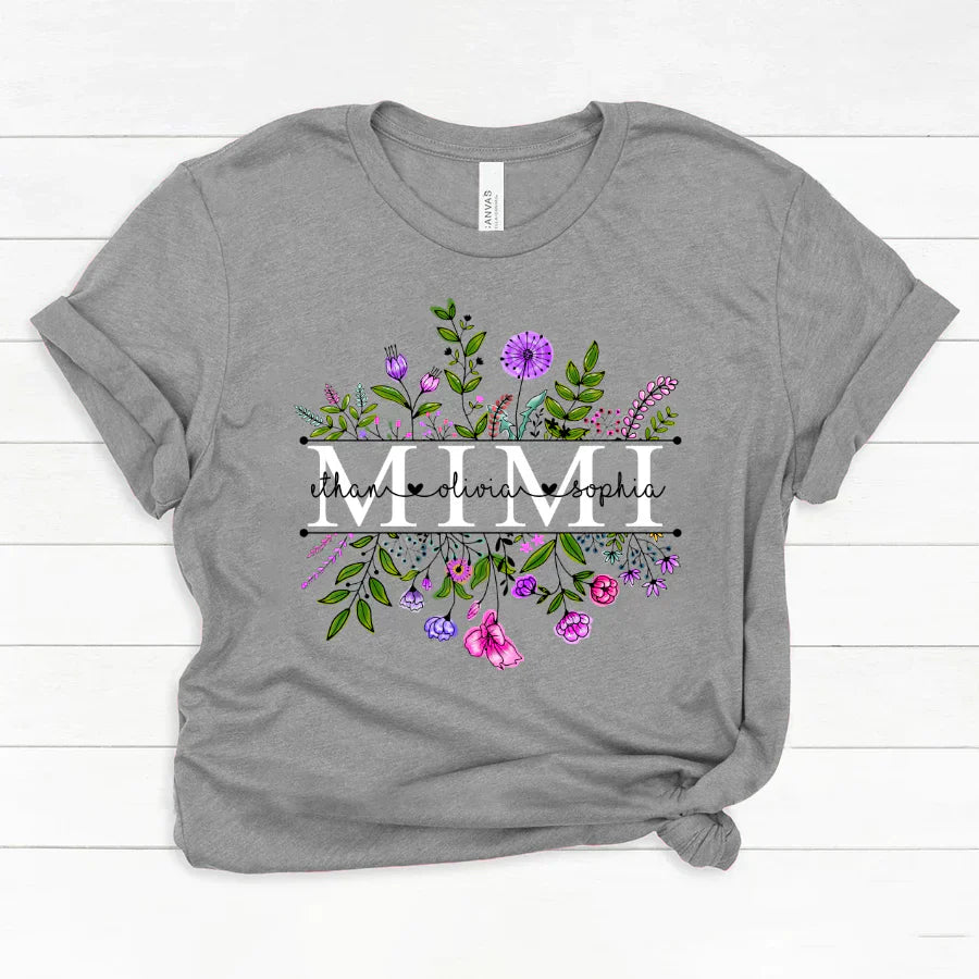 Wildflowers Mimi And Grandkids Watercolor Classic Canvas