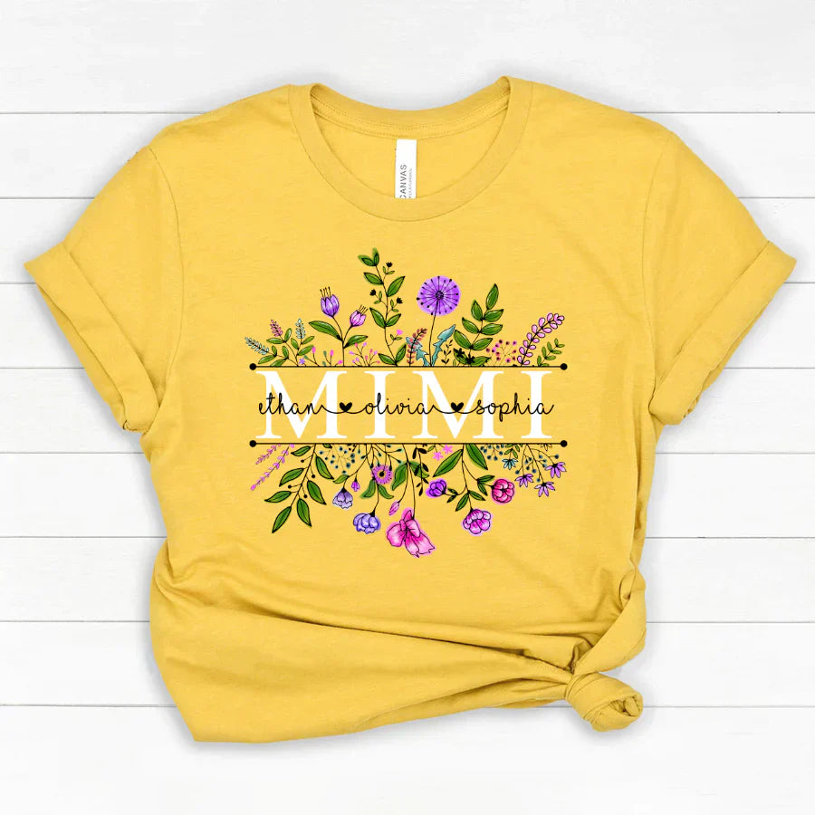 Wildflowers Mimi And Grandkids Watercolor Classic Canvas