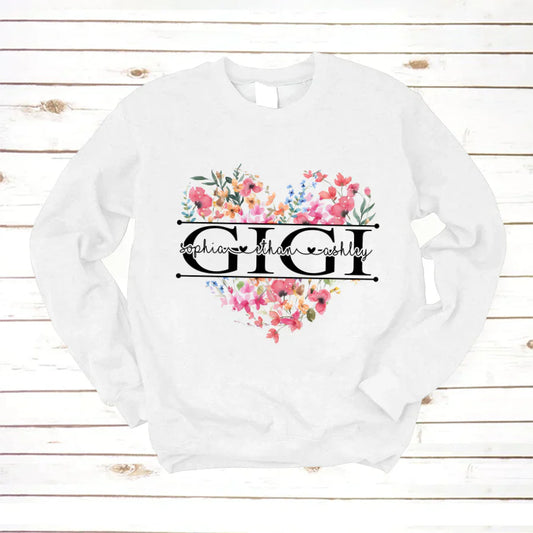 Wildflowers Watercolor Floral Gigi And Grandkids CTH01 Sweatshirt