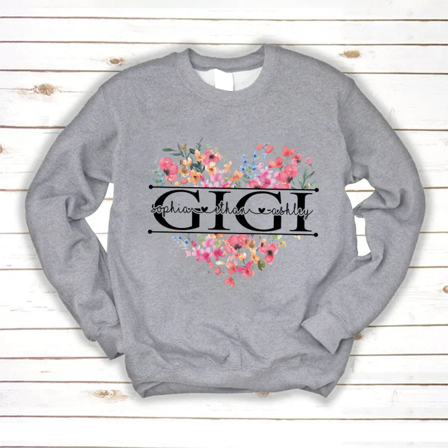Wildflowers Watercolor Floral Gigi And Grandkids CTH01 Sweatshirt