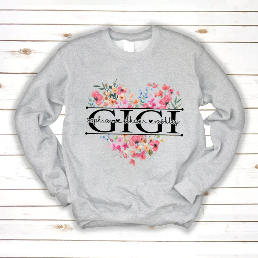 Wildflowers Watercolor Floral Gigi And Grandkids CTH01 Sweatshirt