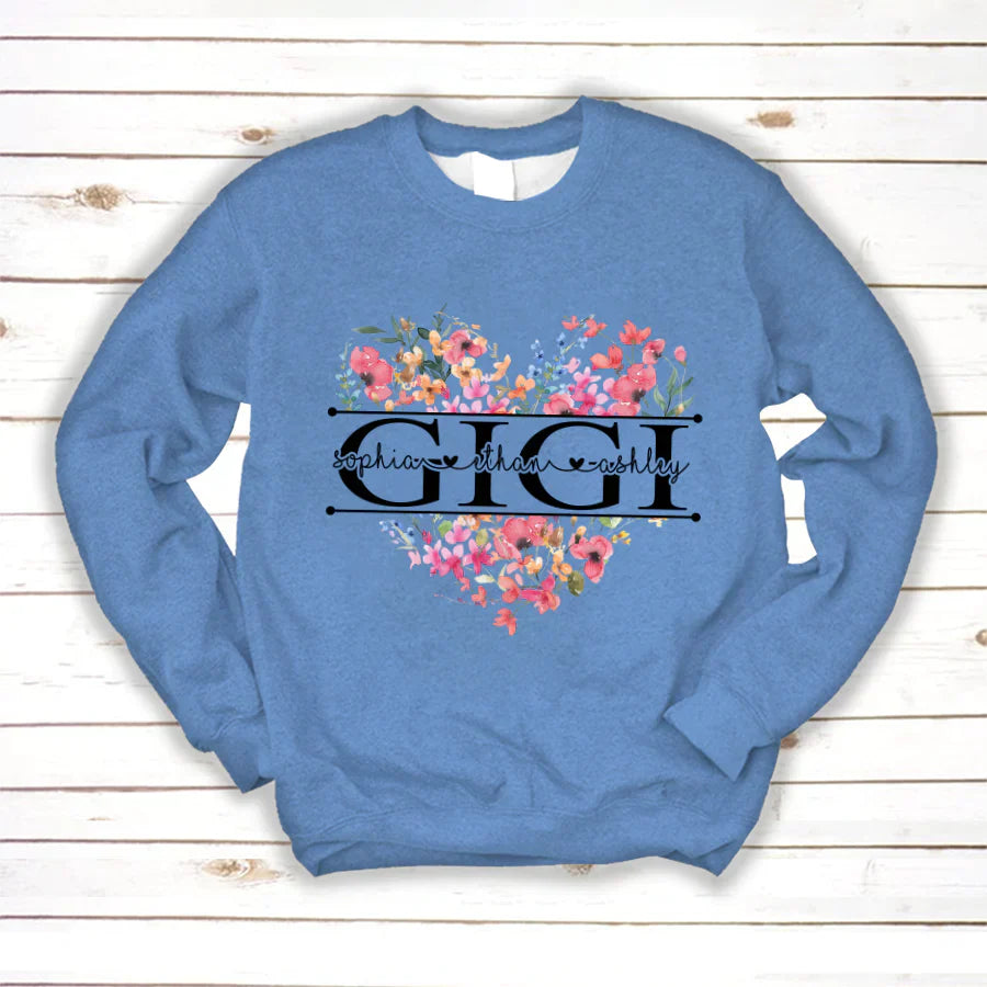 Wildflowers Watercolor Floral Gigi And Grandkids CTH01 Sweatshirt