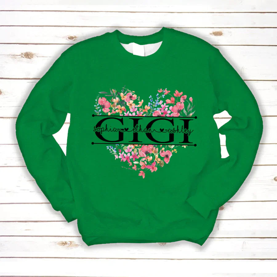 Wildflowers Watercolor Floral Gigi And Grandkids CTH01 Sweatshirt