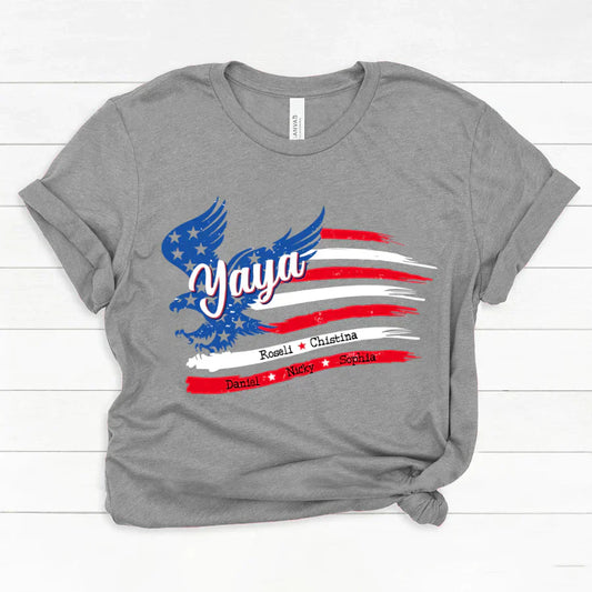 Yaya With Grandkids Names 4th Of July CTL94 Classic Canvas