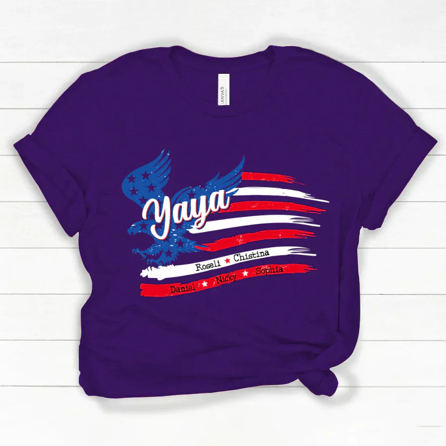 Yaya With Grandkids Names 4th Of July CTL94 Classic Canvas