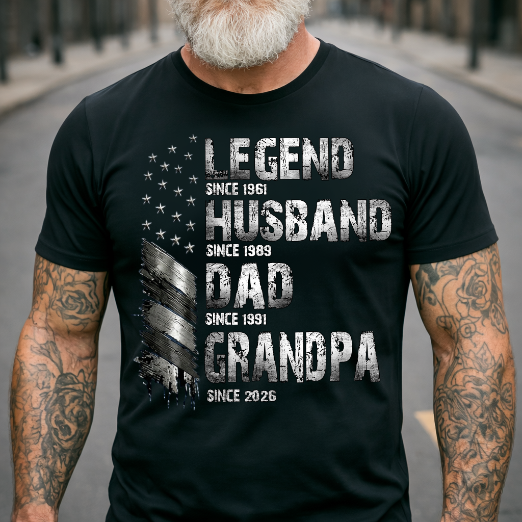 Papa Man Myth Legend Shirt, Custom Family Name Shirt, Patriotic Papa T-shirt, Personalized Father's Day Gift, Gift for Dad, Grandpa Shirt, Custom Name Tee