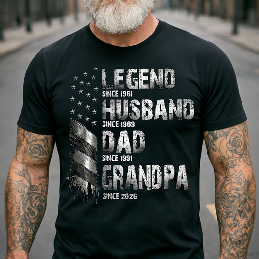 Papa Man Myth Legend Shirt, Custom Family Name Shirt, Patriotic Papa T-shirt, Personalized Father's Day Gift, Gift for Dad, Grandpa Shirt, Custom Name Tee