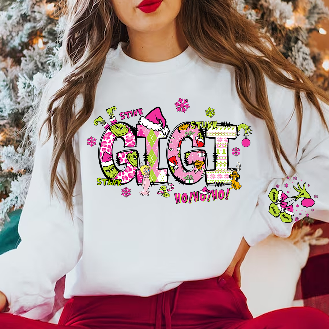 Custom Gigi And Grandkids Christmas 2024 Sweatshirt