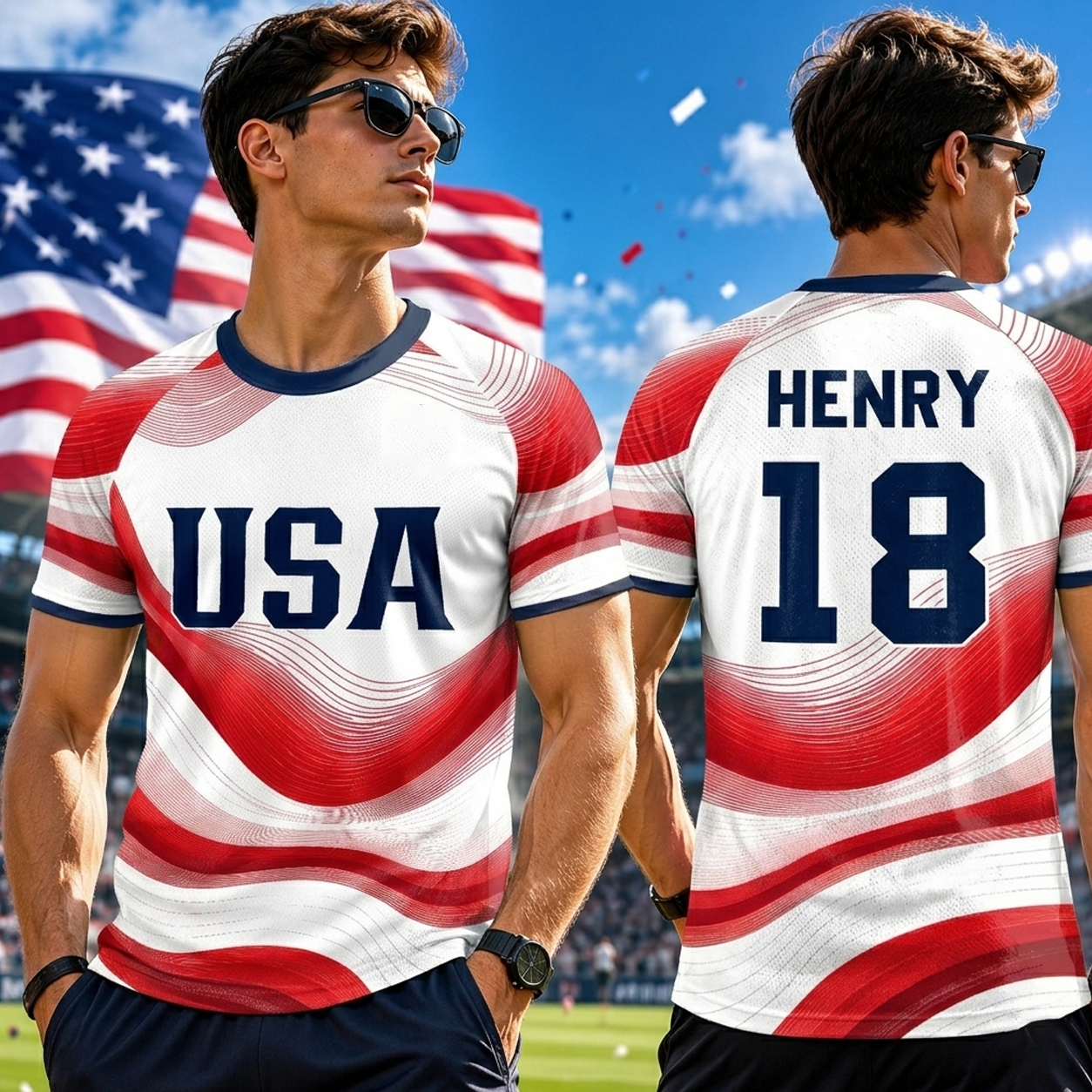 Personalized USA Soccer Jersey Shirt for Men, Custom Name and Number USA 2026 Football Jersey, Birthday Gift for Soccer Lovers, Sports Fans, Unstoppable On The Field