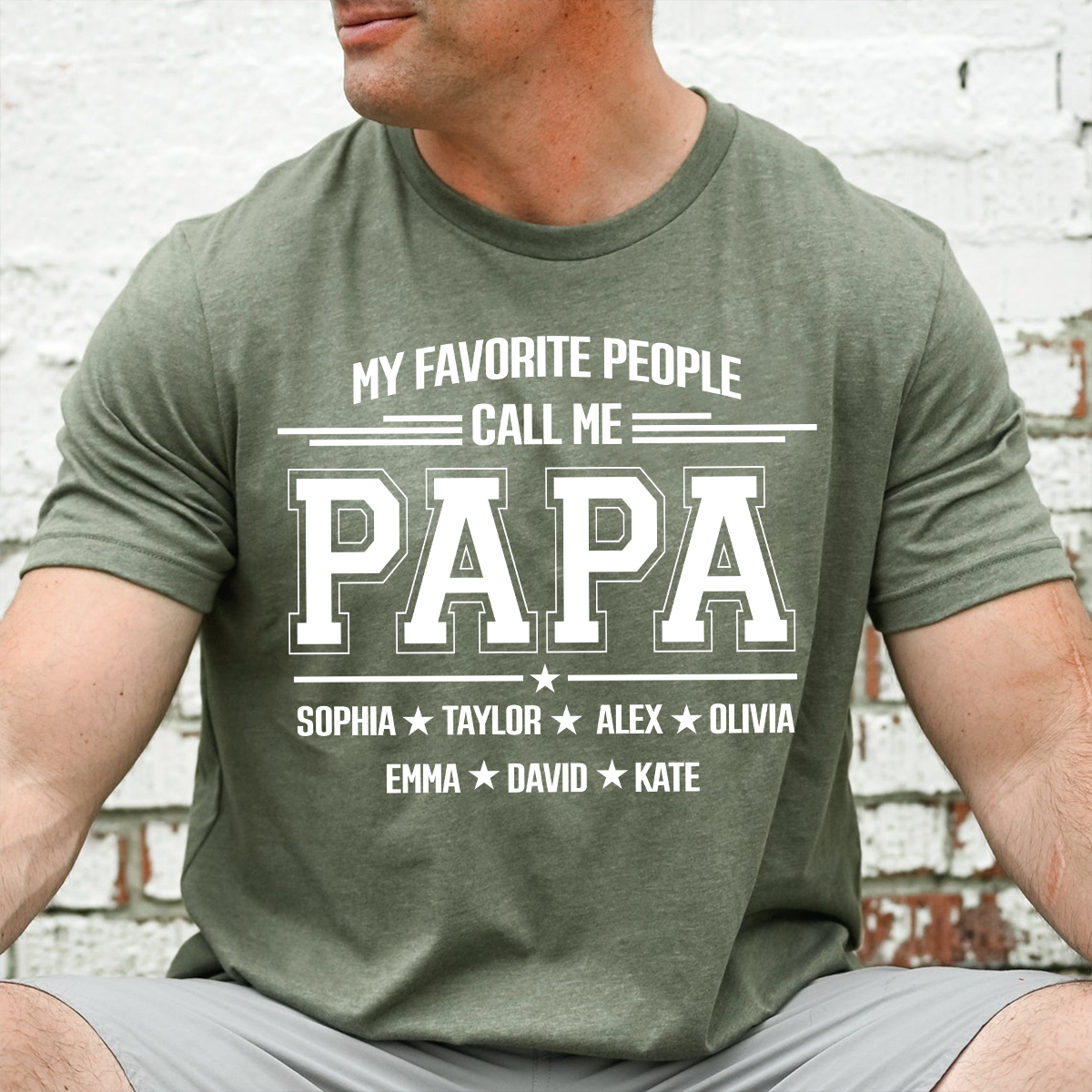 Personalized Papa Shirt with Grandkids Names, My Favorite People Call Me Papa, Custom Grandpa Family T Shirt, Father's Day Gift for Papa