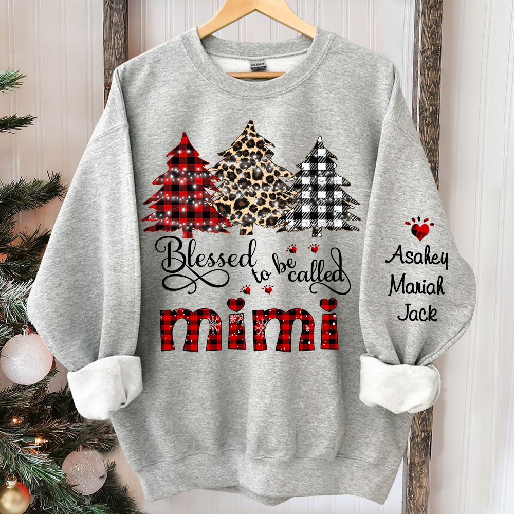 Personalized blessed to be called mimi tree xmas Sweatshirt