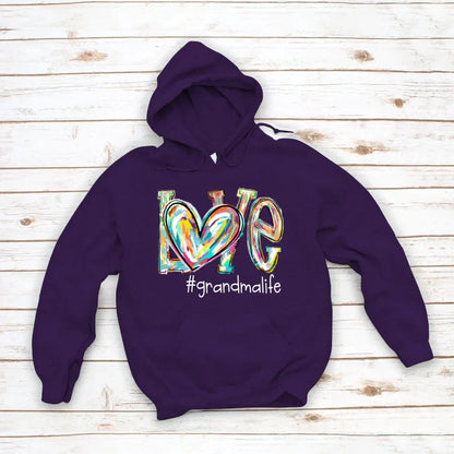 Love Grandma Life Fall Autumn Color Clipart Custom Hoodie