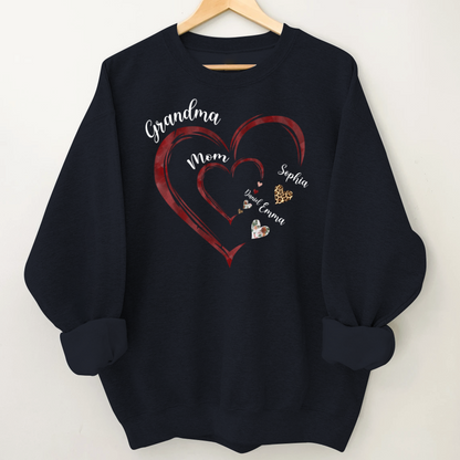 Personalized Mom And Grandma Heart Perfect Gift for Christmas Shirt